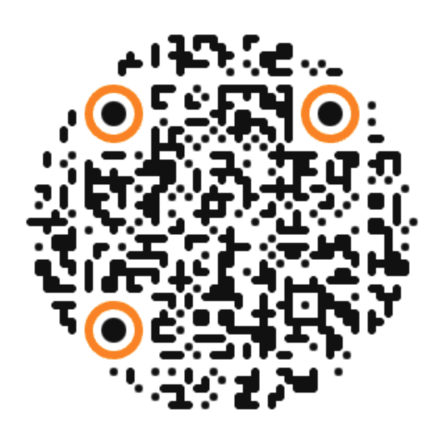 Slide Arts Website Design Circular QR with orange rings